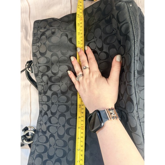 Vintage Y2K Coach F19291 XL Gabby Signiture Tote Bag Black Jacquard Canvas Prep - Picture 9 of 10